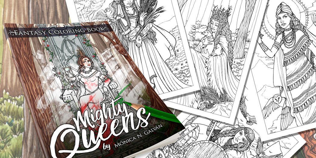 Mighty Queens: Fantasy Coloring Book