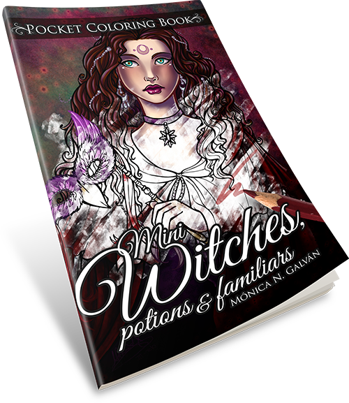 Mini Witches, Potions and Familiars: Pocket Coloring Book