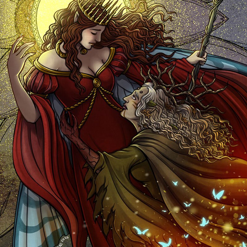 MoonSlayer: Official Coloring Book 2 A moth burned by her flames - MoonSlayer